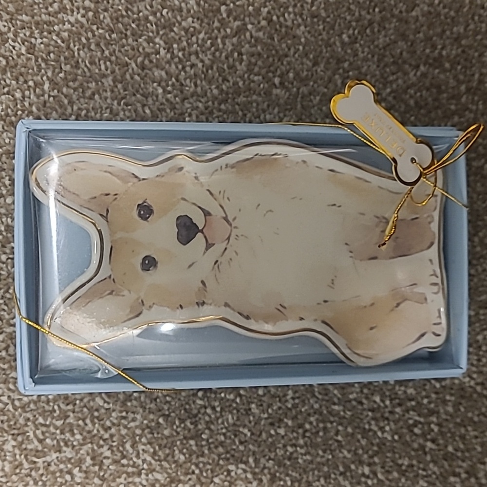 NWT Glass Dog Tray